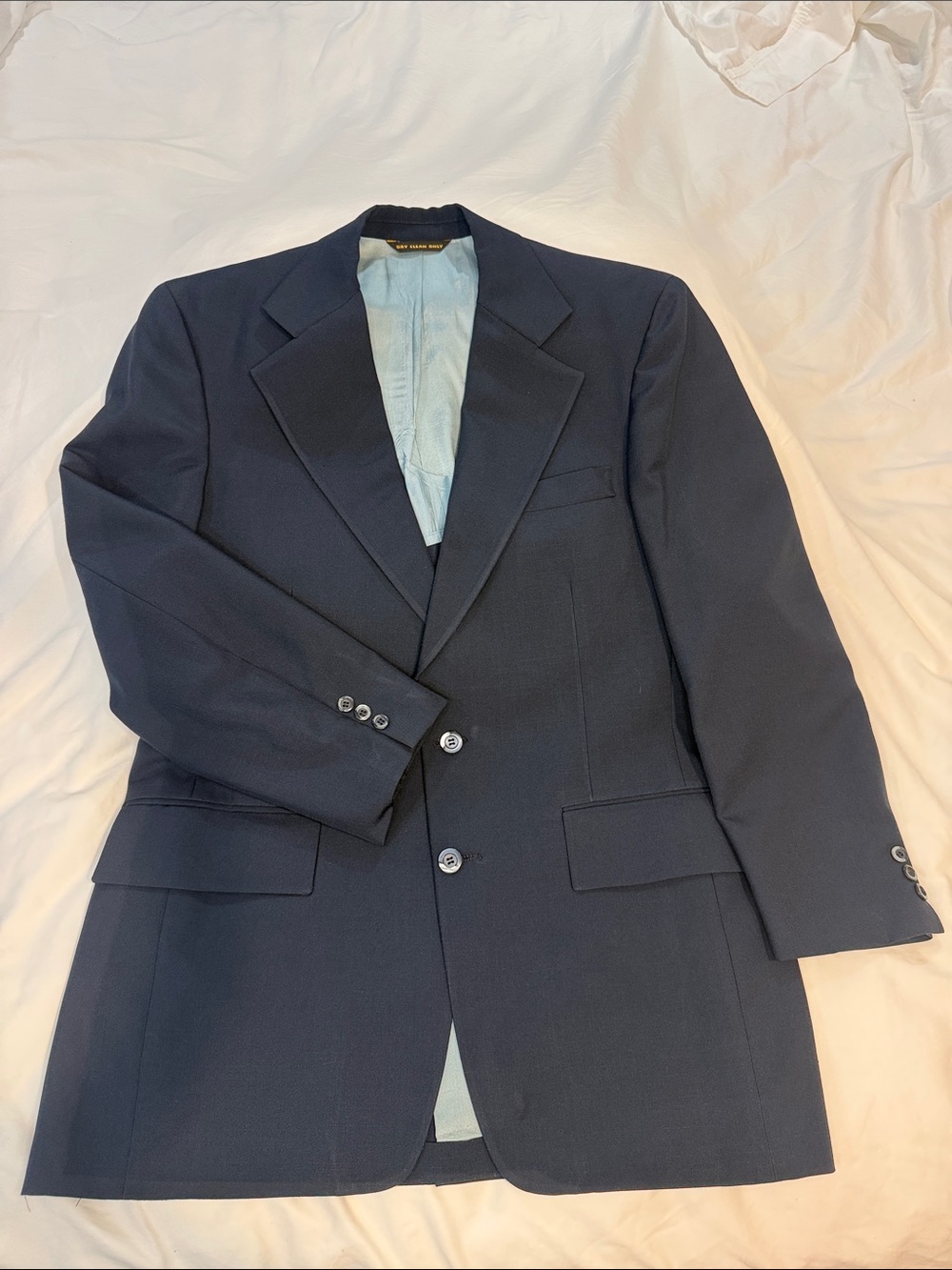 Men's Navy Single-Breasted Blazer - Unbranded